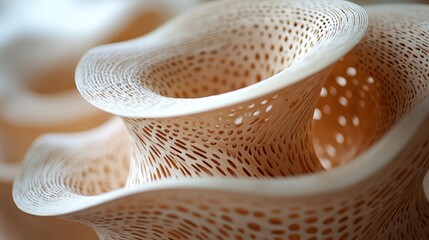 Abstract Organic Sculpture with Intricate Openwork Design Elements