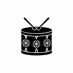 creative Silhouette Snowflake Drum Icon Vector Illustration 

