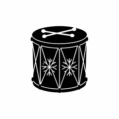 creative Silhouette Snowflake Drum Icon Vector Illustration 
