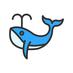 Whale icon vector image. Suitable for mobile apps, web apps and print media.