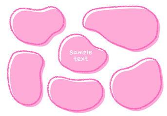 手描きのクレヨン素材　ラフな形のフレームセット