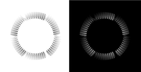 Fototapeta premium Dynamic abstract spiral sound wave rhythm lines. Circular spiral sound wave rhythm of lines. Circular futuristic abstract lines, black and white background.