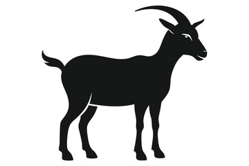 goat silhouette isolated on white.