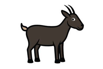 goat silhouette isolated on white.
