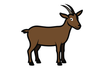 goat silhouette isolated on white.