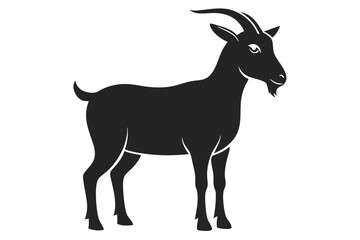 goat silhouette isolated on white.