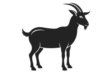 goat silhouette isolated on white.