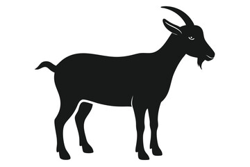 goat silhouette isolated on white.