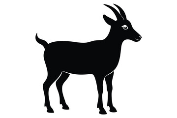 goat silhouette isolated on white.