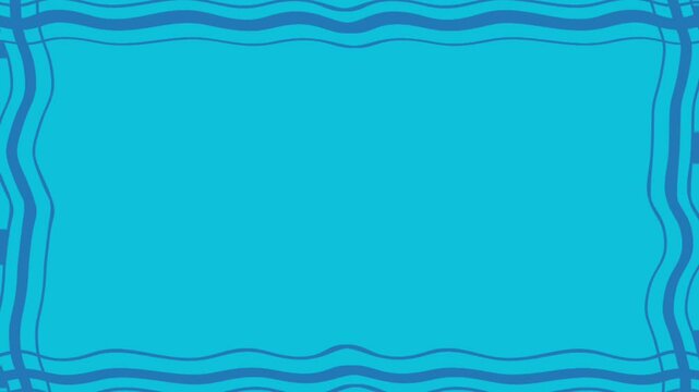 blue wave line frame animation on horizontal screen
