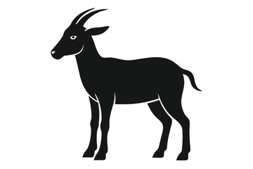 goat silhouette isolated on white.