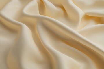 Fototapeta premium Close-up view of soft, pale cream fabric folds.