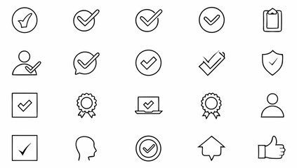 Fototapeta premium check-mark-set-of-web-icons-in-line-style--approve (1).eps