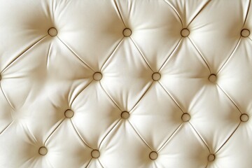 Fototapeta premium Close-up view of a luxurious cream-colored tufted upholstery.