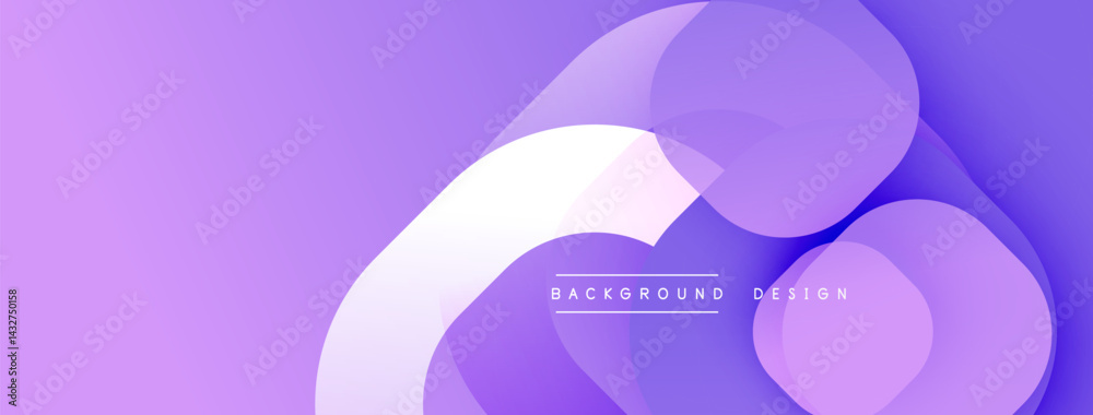 Poster Abstract purple background. Overlapping circles create dynamic visual effect. Modern design suitable for digital projects.