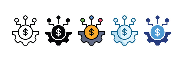 Obraz premium Digital Business Icon Set Multiple Style Collection