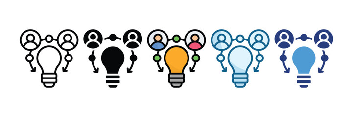 Innovation Network Icon Set Multiple Style Collection