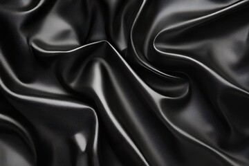 Fototapeta premium Intricate folds of luxurious black fabric.