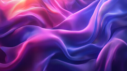 Fototapeta premium Abstract purple and blue silk fabric draped softly elegant waves background texture.