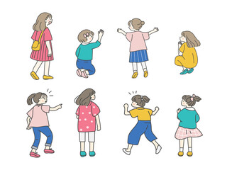 多彩なポーズの女の子たち