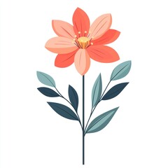 Fototapeta premium Isolated stylized flower design on white background