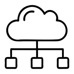 cloud computing black vector icon on transparent background