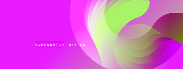 Abstract vibrant background. Smooth flowing shapes blend pink, green, white hues. Modern design element for digital projects.