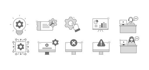 Automated AI and Digital Support. AI Customer Service Automation, Website Settings Management, Error Screen Message, Warning Alert Screen, Innovation and Solut