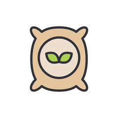 Compost package colored icons, minimalist vector illustration ,simple transparent graphic element .Isolated on white background