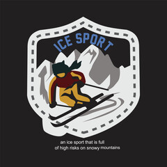 ice sport design typography vector illustration