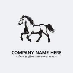 Horse illustration black and white for logo company vector image

