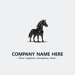 Horse illustration black and white for logo company vector image
