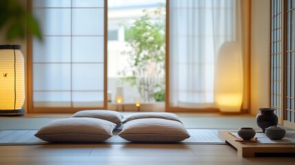 luxury atmosphere in contemporary japandi-inspired room