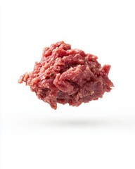 Obraz premium Raw Ground Meat On White Background