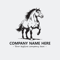 Horse illustration black and white for logo company vector image
