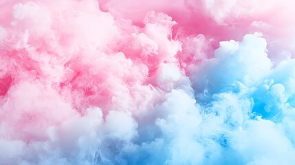 Fototapeta premium Soft Pink And Blue Cloudscape: Dreamy Pastel Sky Background
