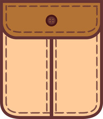 A minimal brown pouch icon suitable for accessories, fashion, or storage applications.