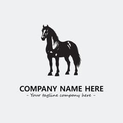 Horse illustration black and white for logo company vector image
