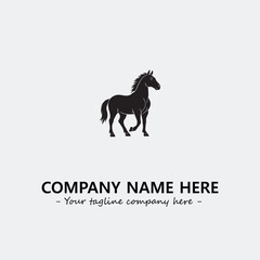 Horse illustration black and white for logo company vector image
