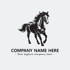 Horse illustration black and white for logo company vector image
