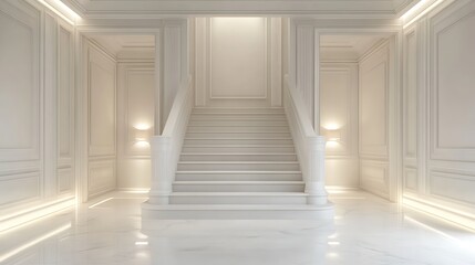 Fototapeta premium elegant lifestyle interior with architectural lighting and neutral luxury tones