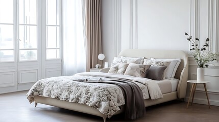 Obraz premium gentle sunrise filling room with comfort and design harmony