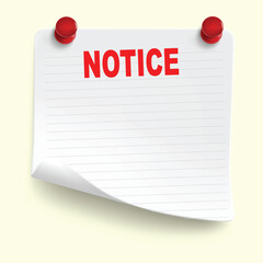 blank note paper with push pin