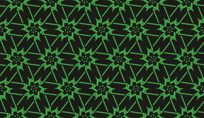Modern elegant background Triangles, lines.. For your design. Vector seamless pattern in geometric style. Dark Green color.