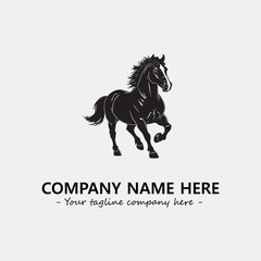 Horse illustration black and white for logo company vector image
