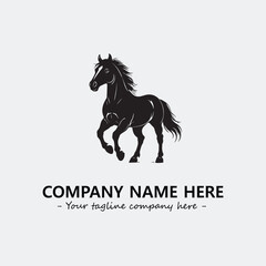 Horse illustration black and white for logo company vector image
