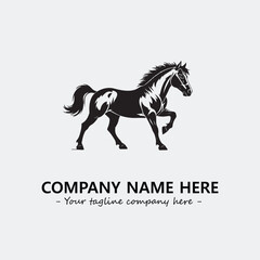 Horse illustration black and white for logo company vector image
