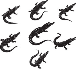 Crocodile silhouettes