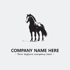 Horse illustration black and white for logo company vector image
