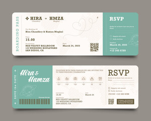 Elegant Flat Wedding Horizontal Banner Set